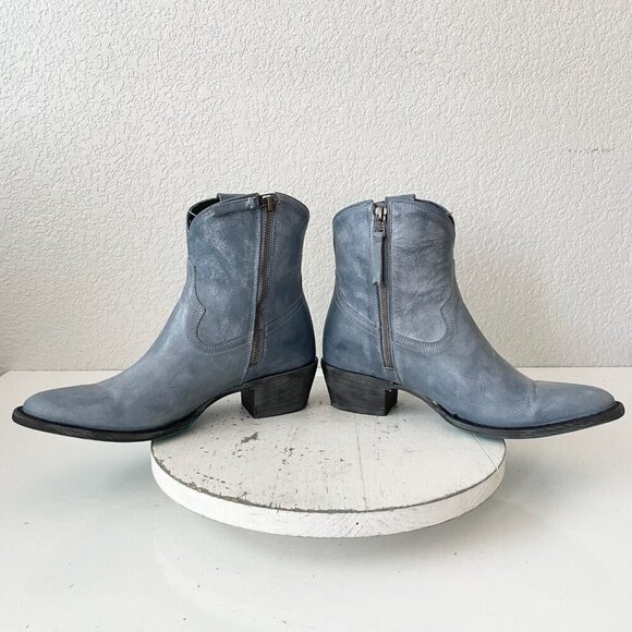 Lane Boots PLAIN JANE Womens Cowboy Bootie 9 Blue Western Cowgirl Ankle Boots - Picture 7 of 11